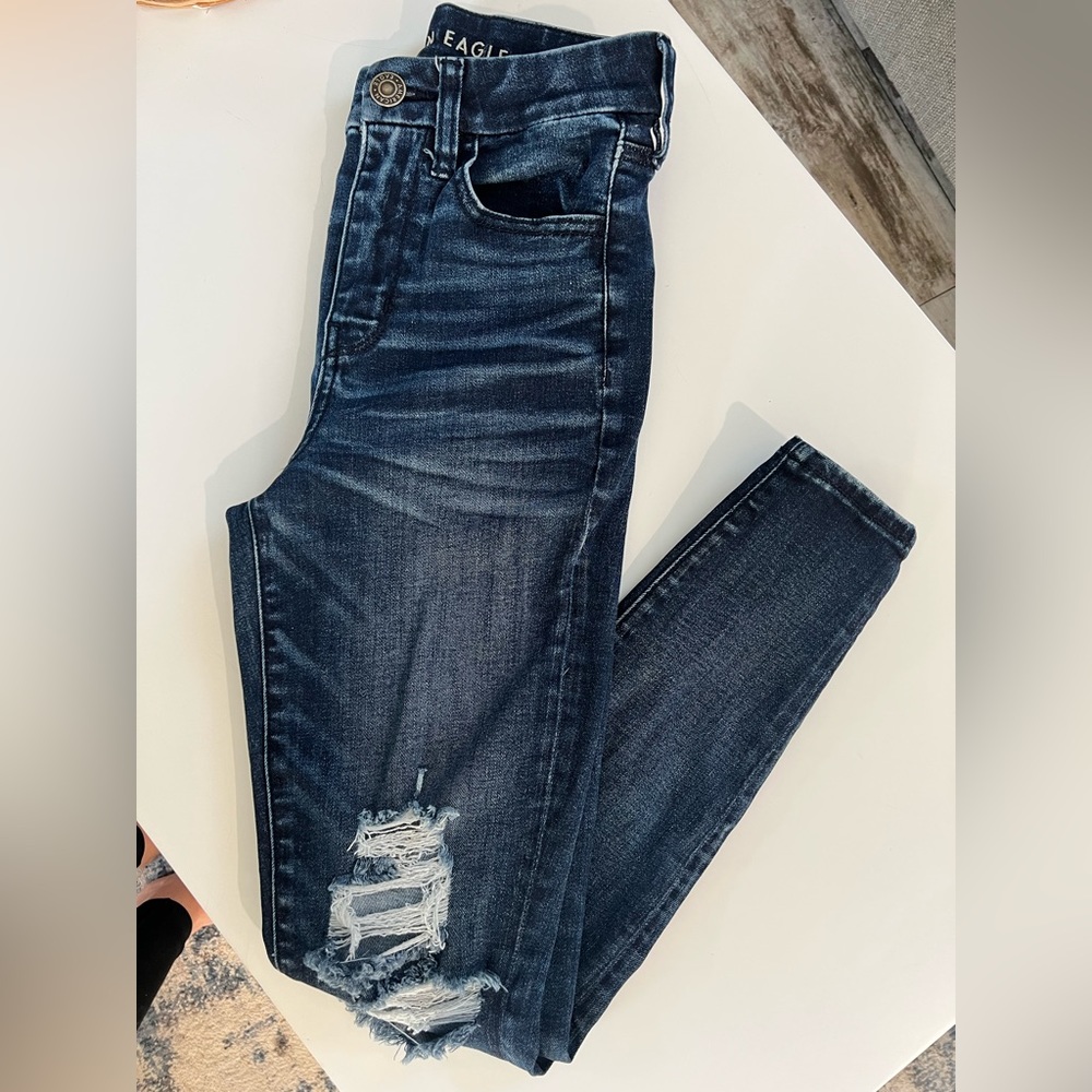 AE next level stretch curvy high rise jegging.